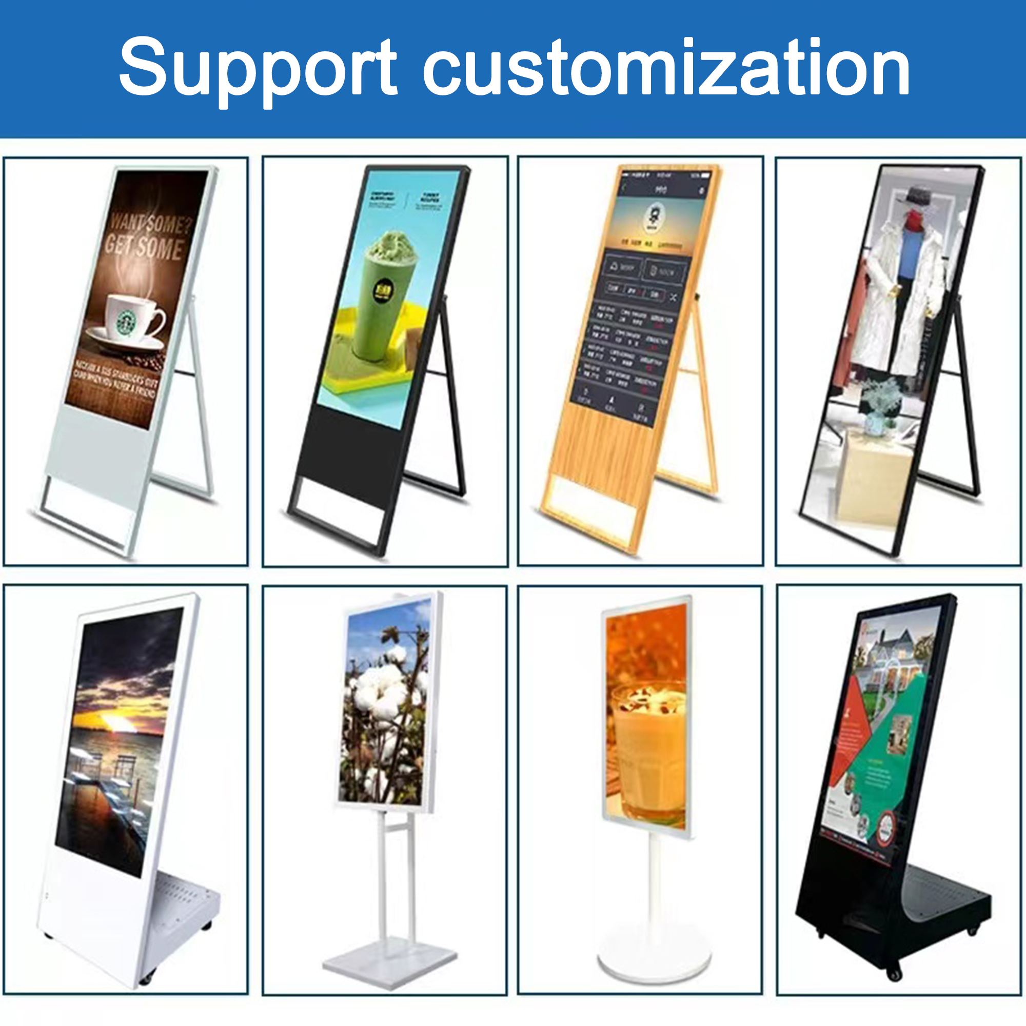 Inch Indoor Floor Stand Vertical Android Wifi Indoor Lcd Digital