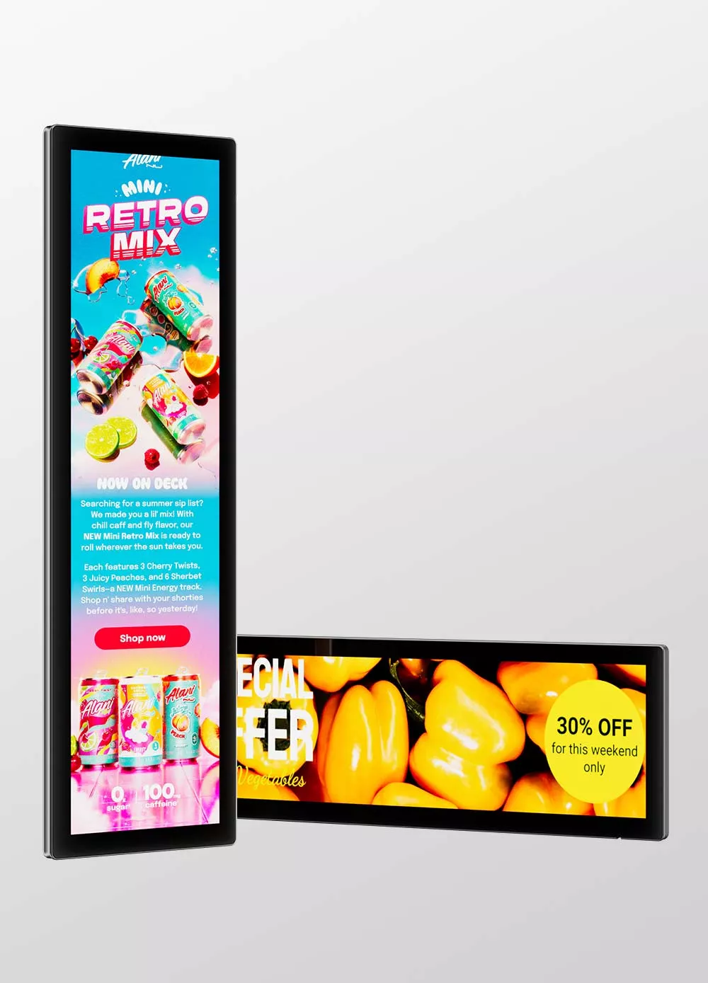 goxmart bar lcd display with touch screen for supermarket shelf ads